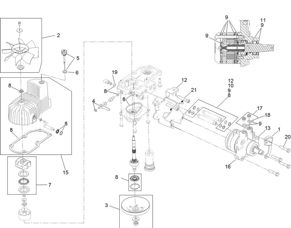 Rh Hydro Assembly Diagram and Parts List for 74925TE (313000001-313999999)(2013) Toro Lawn Mower