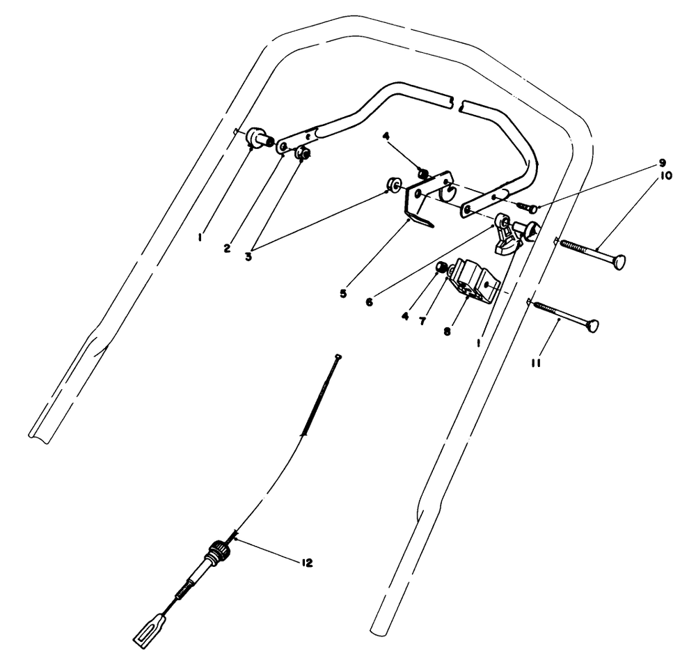 Traction Control Assembly Diagram and Parts List for 20628C 7000001 - 7999999 Toro Lawn Mower