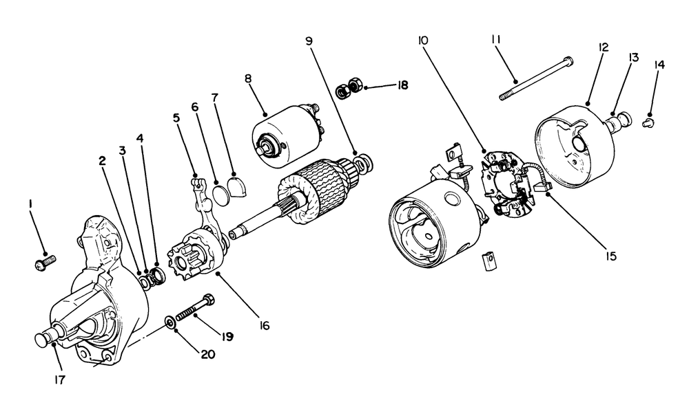 Starter-Engine, Onan Model No. P220g, Type No. 1/10808c Diagram and Parts List for 30798 9000001 - 9999999 Toro Lawn Tractor