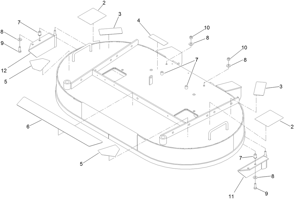 Deck W/Decals Assembly No. 142-2918 Diagram and Parts List for 74315 405700000 - 412599999 Toro Lawn Tractor