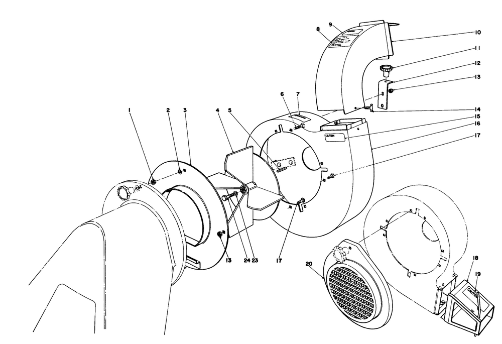 Blower Assembly (Models 62912 & 62923) Diagram and Parts List for 62923 5000001 - 5999999 Toro Leaf Blower / Vacuum