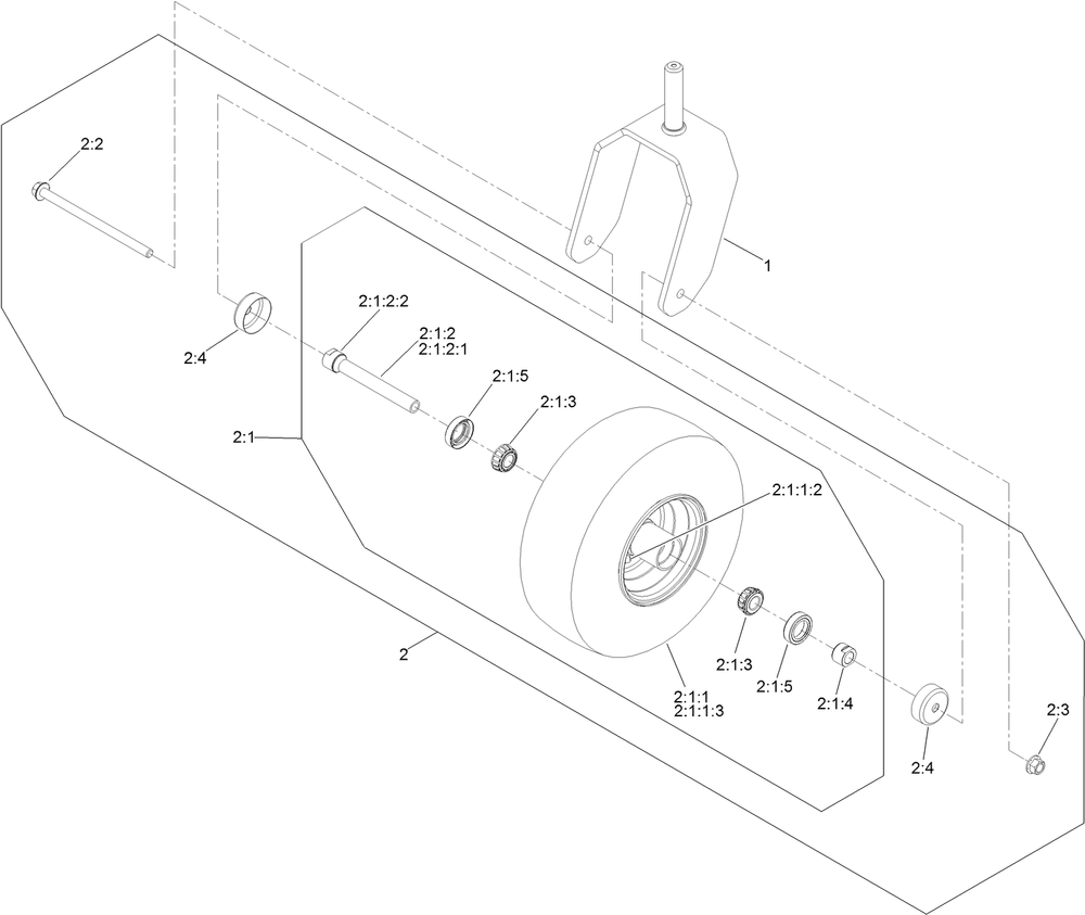 Fork And Caster Wheel Assembly Diagram and Parts List for 74493 407146062-999999999 Toro Lawn Tractor