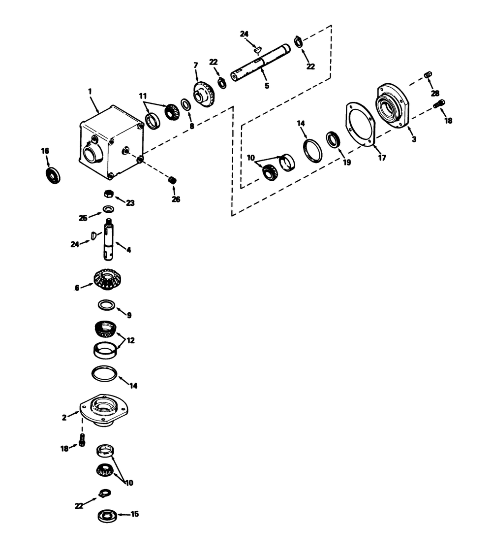Gear Box Assembly Model No. 1100-010 Diagram and Parts List for 30753 500001 - 599999 Toro Lawn Mower