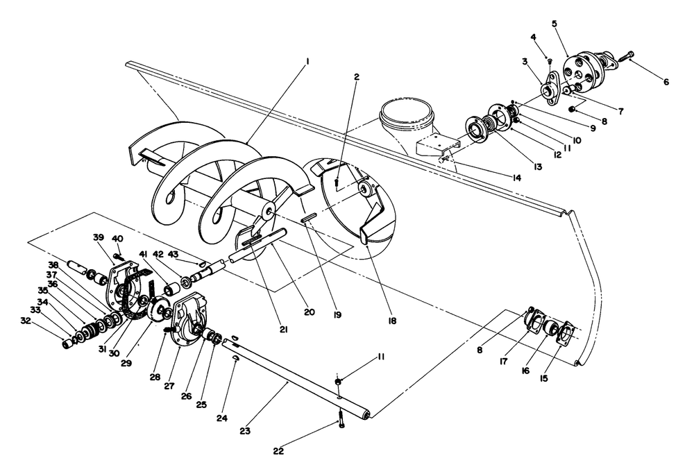 44" Snow Thrower Model No. 30761 (Optional) (Continued) Diagram and Parts List for 30754 7000001 - 7999999 Toro Lawn Tractor