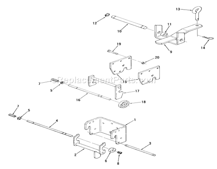 Hitches Diagram and Parts List for 81-14KS01 1978 Toro Lawn Tractor