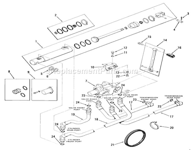 Hydraulic System Diagram and Parts List for 81-14KS01 1978 Toro Lawn Tractor
