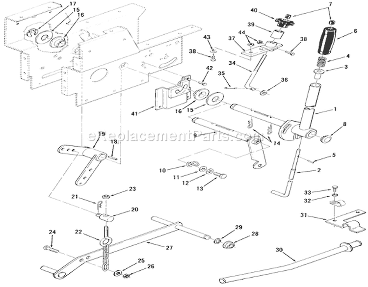 Lift Linkage (cont-D) Diagram and Parts List for 91-16K801 1979 Toro Lawn Tractor