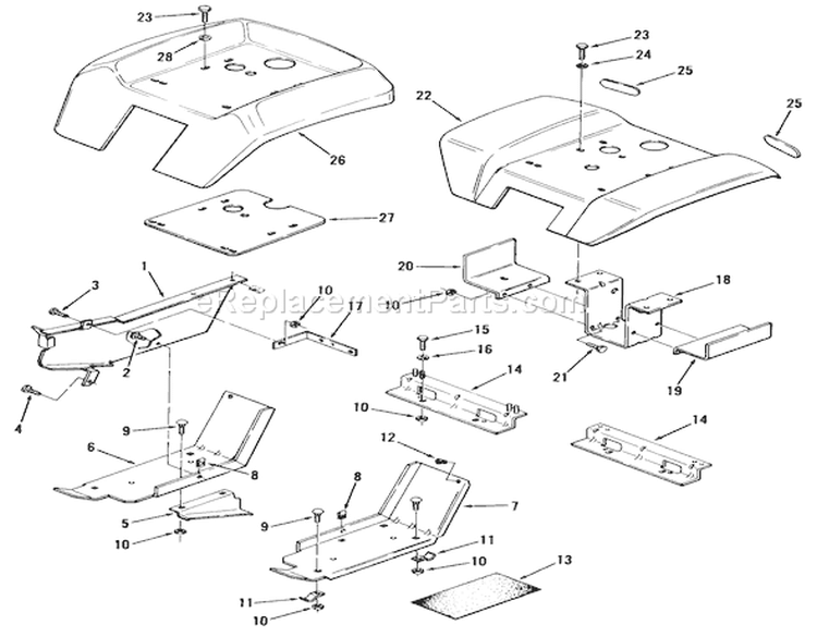 Page W Diagram and Parts List for 91-16KS01 1979 Toro Lawn Tractor