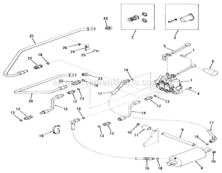 Hydraulic System Diagram and Parts List for 81-16OS01 1978 Toro Lawn Tractor