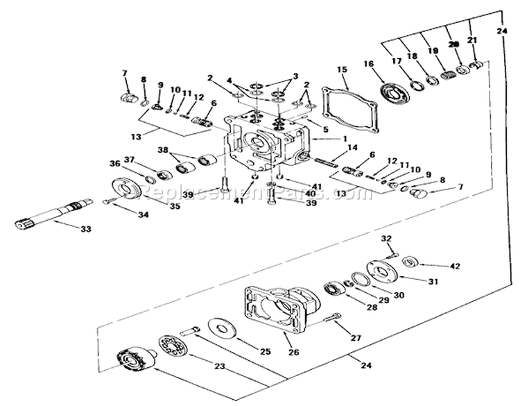 Hydrostatic Transmission-Motor Section Diagram and Parts List for 81-16OS01 1978 Toro Lawn Tractor