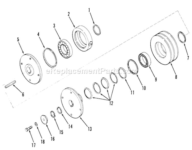 Manual Pto Clutch (d-200) Diagram and Parts List for 91-20KS01 1979 Toro Lawn Tractor