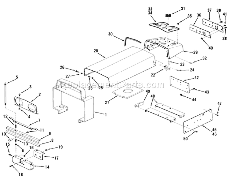 Sheet Metal And Covers Diagram and Parts List for 81-16OS01 1978 Toro Lawn Tractor