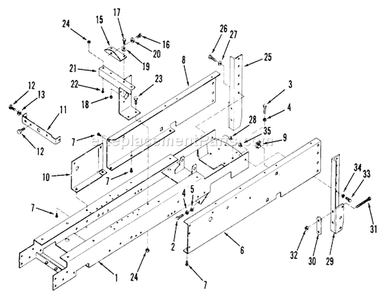 Frame Diagram and Parts List for 81-16OS01 1978 Toro Lawn Tractor