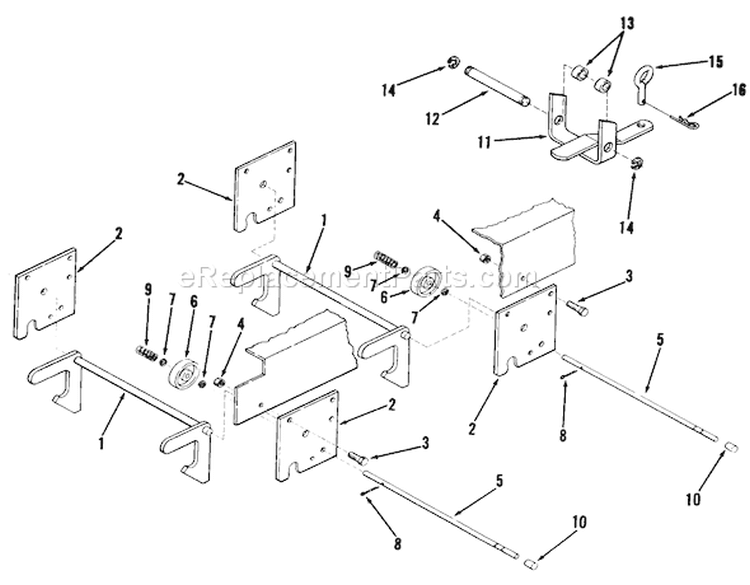 Hitches Diagram and Parts List for 81-16OS01 1978 Toro Lawn Tractor