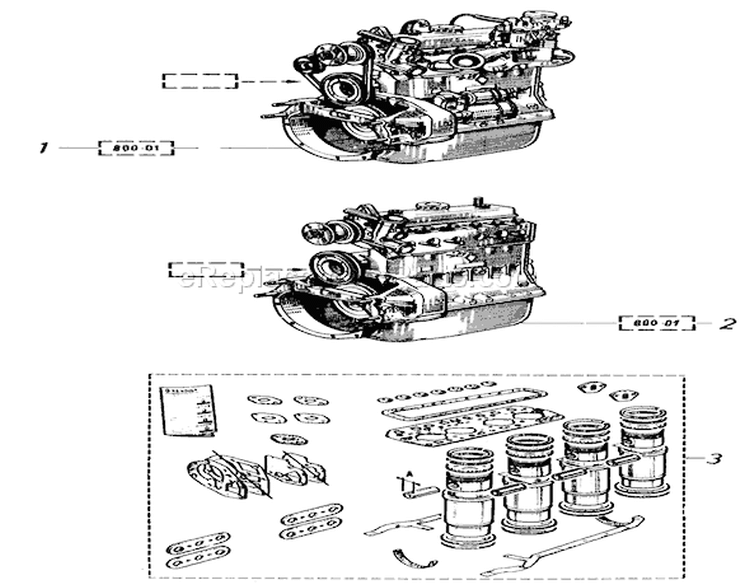 Engine And Pistons Diagram and Parts List for 91-20RG01 1981 Toro Lawn Tractor