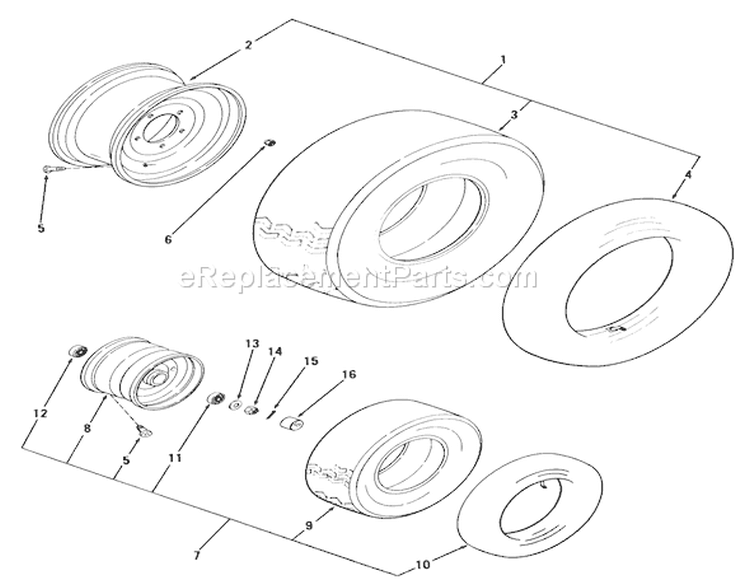 Wheels, Tires, Decals And Misc. Diagram and Parts List for 91-20RG01 1981 Toro Lawn Tractor