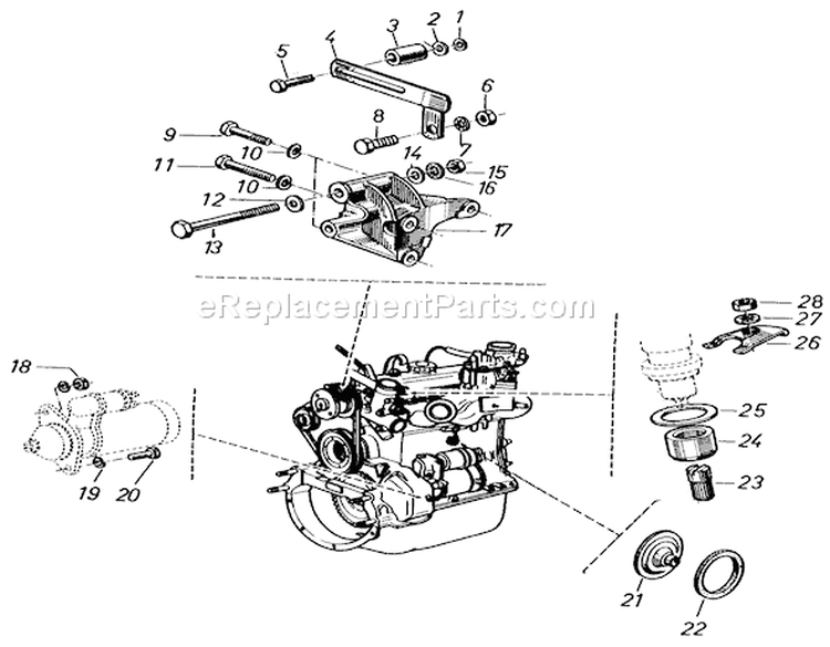 Brackets-Alternator, Distributor And Starter Diagram and Parts List for 91-20RG01 1981 Toro Lawn Tractor