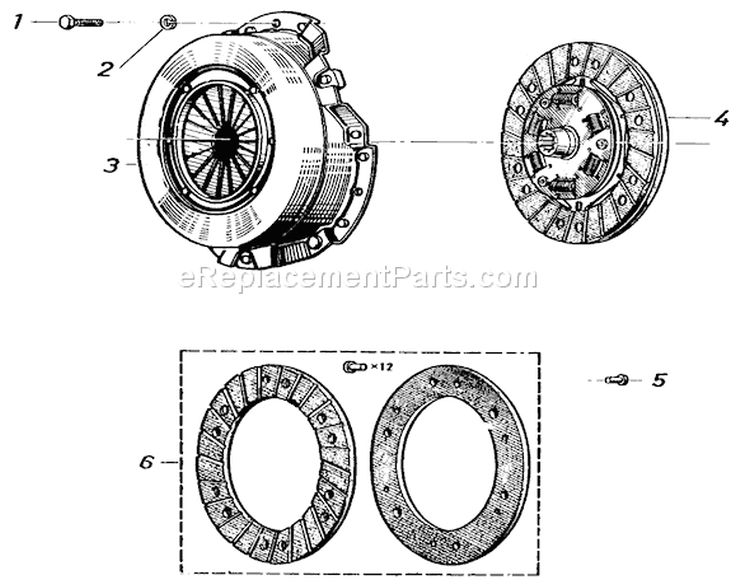 Clutch Diagram and Parts List for 91-20RG01 1981 Toro Lawn Tractor