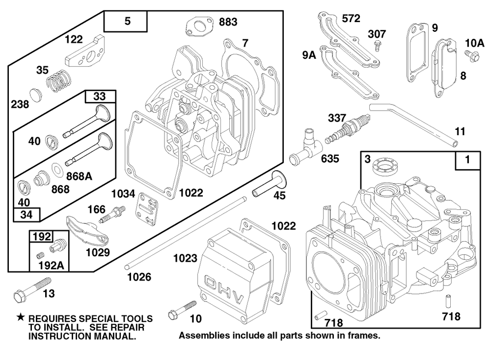 Engine Gts 150 Diagram and Parts List for 22154B 6900001 - 6999999 Toro Lawn Mower
