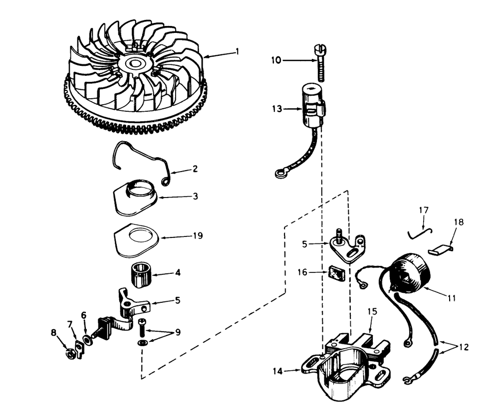 Magnet0 N0. 610866 (5 H.P. Snowthrower Model No. 31625) Diagram and Parts List for 31625 5000001 - 5999999 Toro Snow Blower