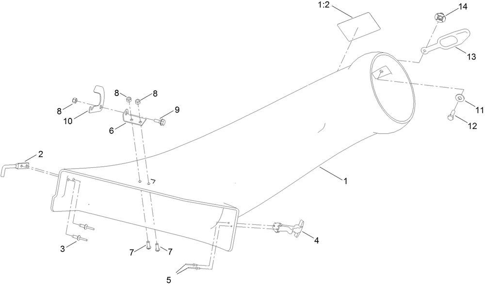 Chute Assemby No. 139-3261 Diagram and Parts List for 79841 400000000 - 999999999 Toro Lawn Tractor