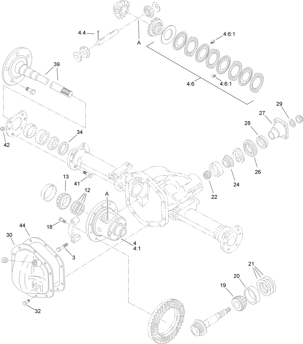 Drive Axle Assembly No. Au110858a1-03 Diagram and Parts List for 25403 400000000 - 401399999 Toro Lawn Tractor Accessories