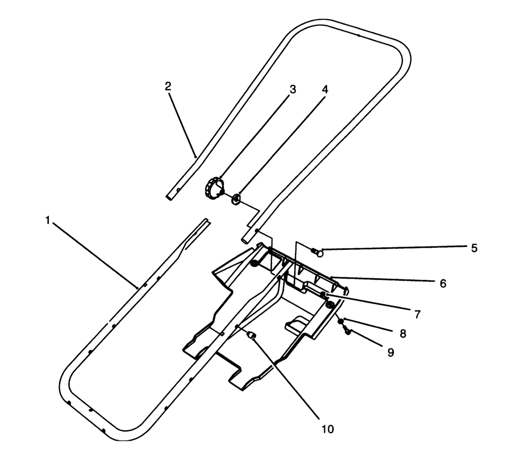 Handle Assembly Diagram and Parts List for 38170 5900001 - 5999999 Toro Snow Blower