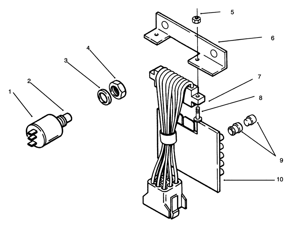 Electrical System Diagram and Parts List for 73421 5900001 - 5901046 Toro Lawn Tractor