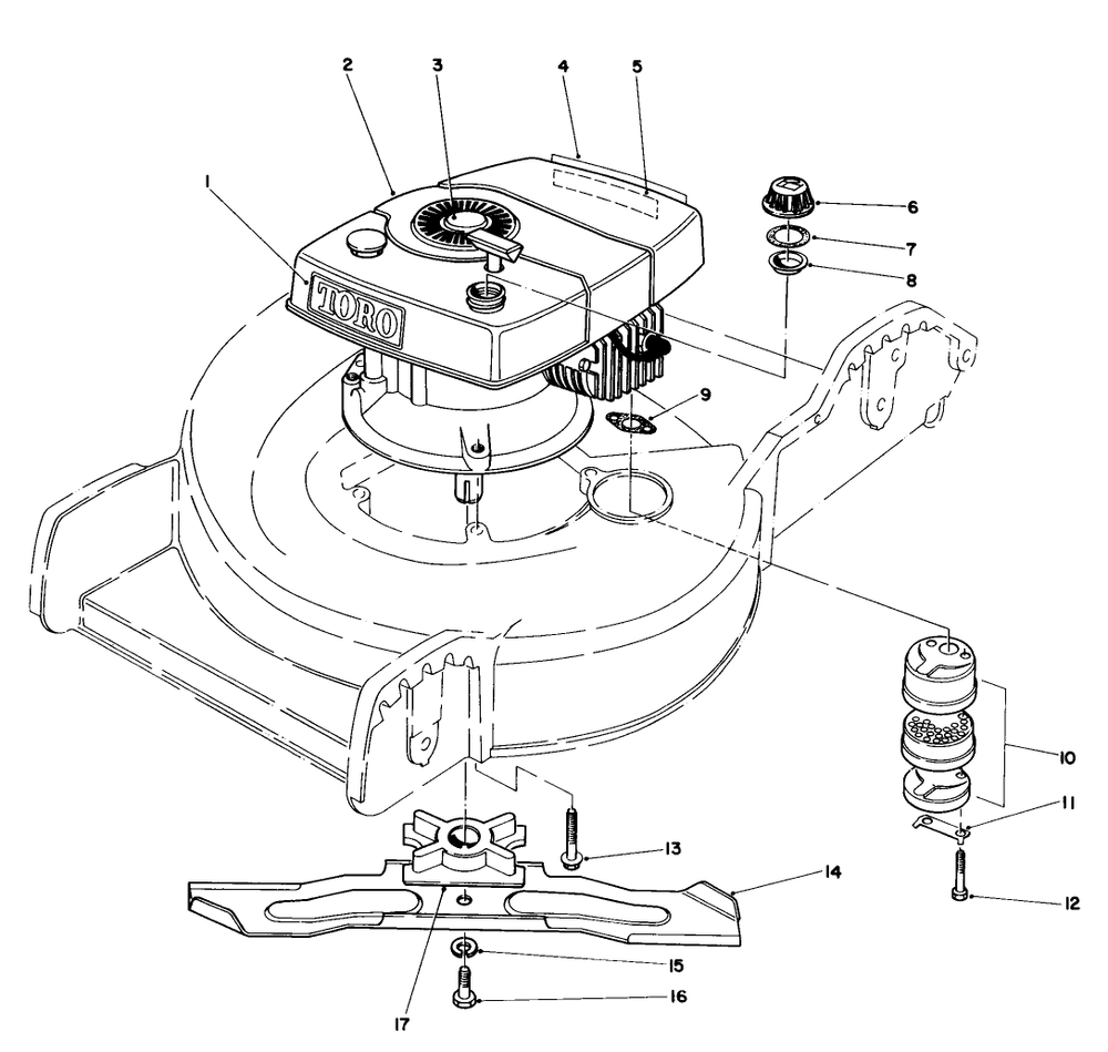Engine Assembly Diagram and Parts List for 20762C 5000001 - 5999999 Toro Lawn Mower