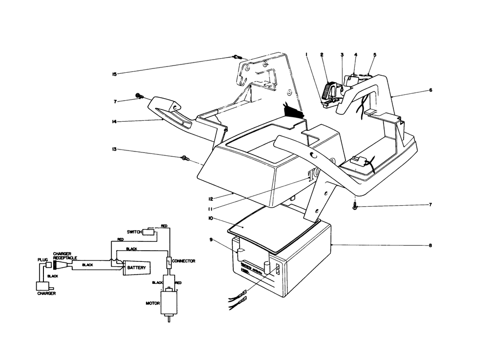 Upper Case Assembly Diagram and Parts List for 51550 8000001 - 8999999 Toro Trimmer