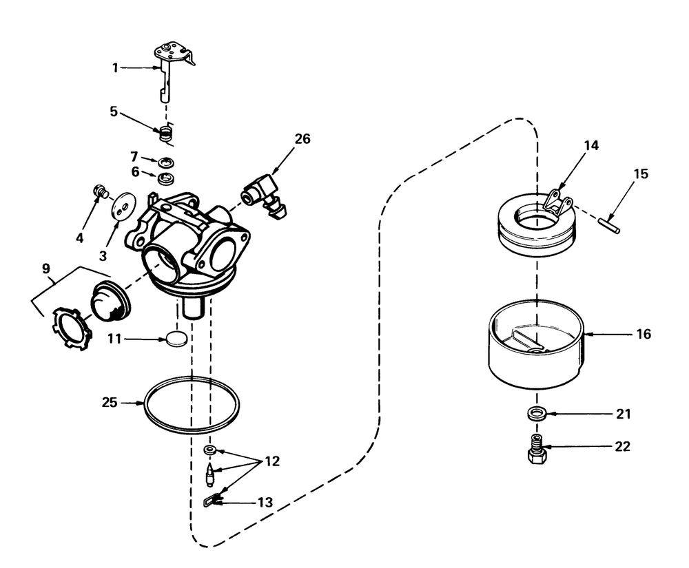 Carburetor No. 632098 Diagram and Parts List for 20511 9000001 - 9999999 Toro Lawn Mower