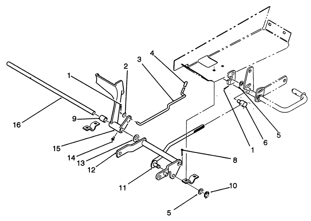 Brake Pedal Assembly Diagram and Parts List for R2-16BE01 2000001 - 2999999 Toro Lawn Tractor