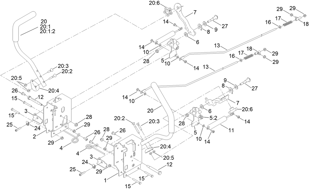 Motion Control Assembly Diagram and Parts List for 76550TA 417330000 - 999999999 Toro Lawn Tractor