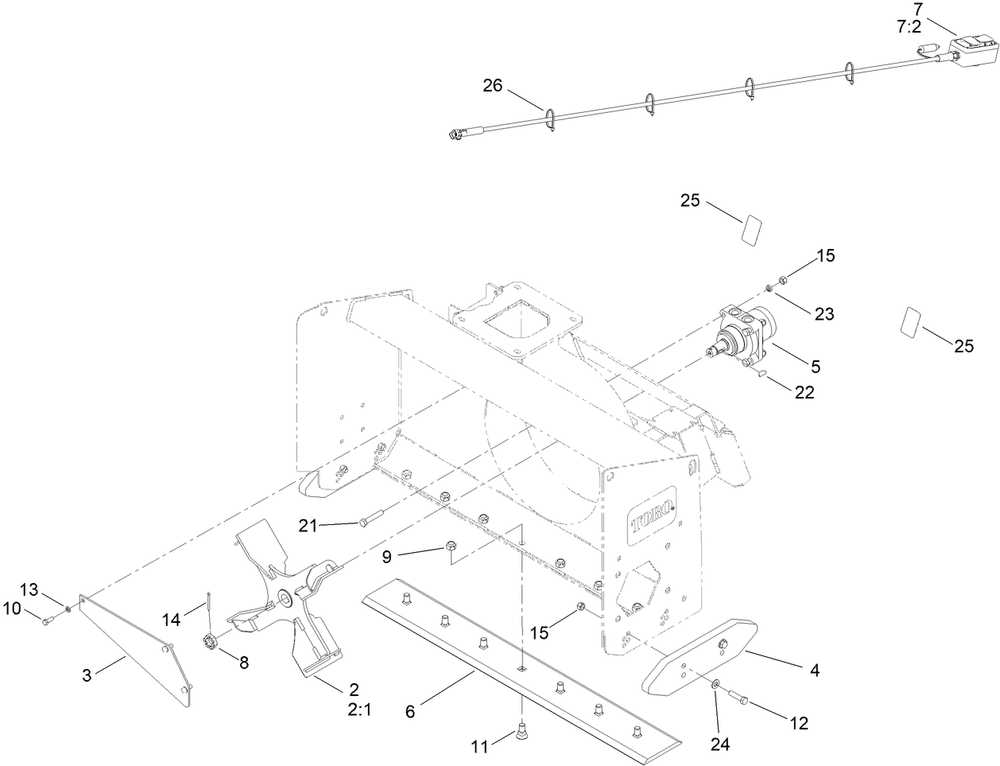 Housing Assembly Diagram and Parts List for 22585 320000001 - 320999999 Toro Snow Blower
