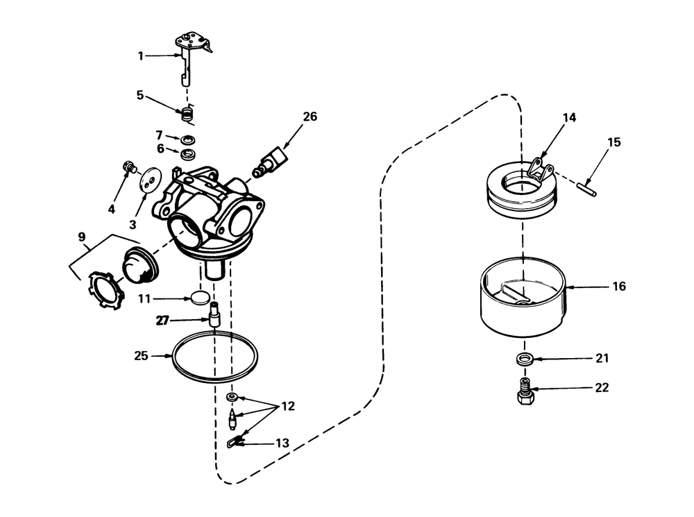 Carburetor No. 632099 Diagram and Parts List for 20631 8000001 - 8999999 Toro Lawn Mower