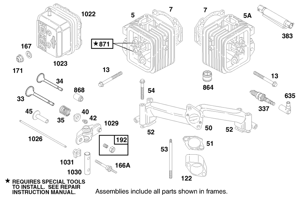 Engine Briggs & Stratton Model 303776-1188-A1 Diagram and Parts List for 30182 690001 - 699999 Toro Lawn Tractor Accessories