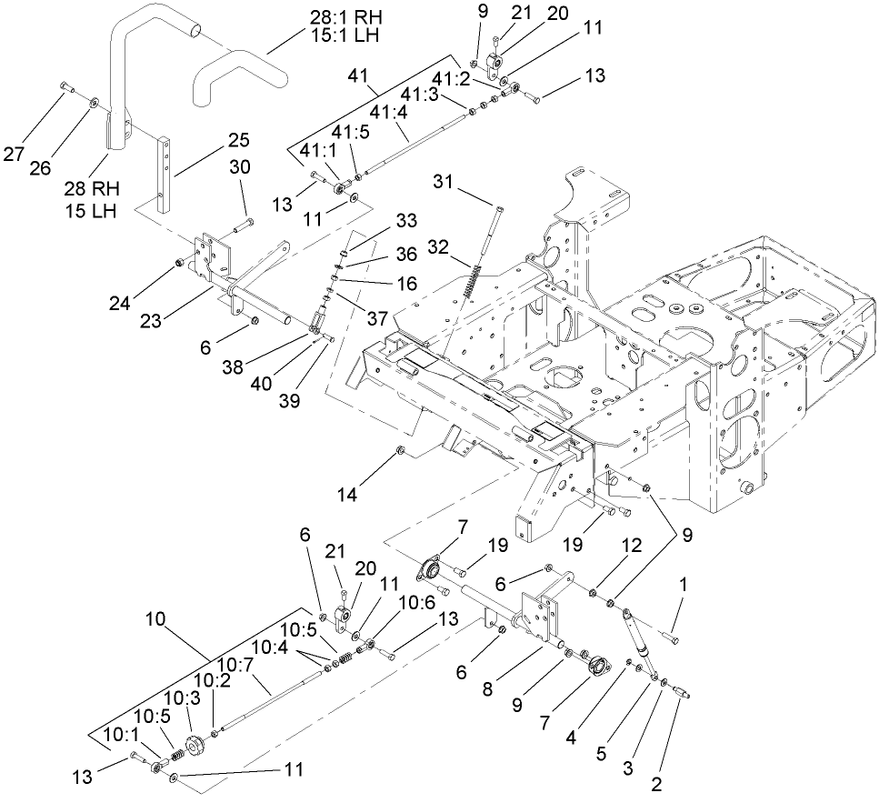 Motion Control Assembly Diagram and Parts List for 74413 (270000001-270999999)(2007) Toro Lawn Mower