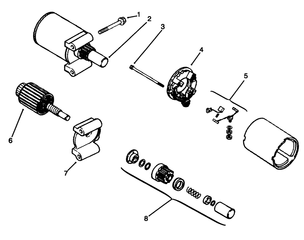Starting System Diagram and Parts List for 72064 6900001 - 6999999 Toro Lawn Tractor