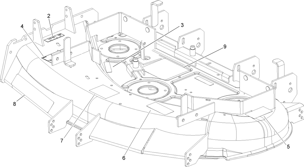 Deck Decal Assembly Diagram and Parts List for 74411TE (250000001-250999999)(2005) Toro Lawn Mower