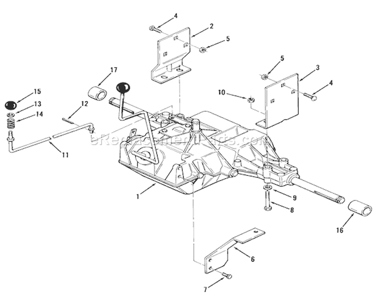 6-Speed Transmission Diagram and Parts List for 92-08BF01 1979 Toro Lawn Tractor