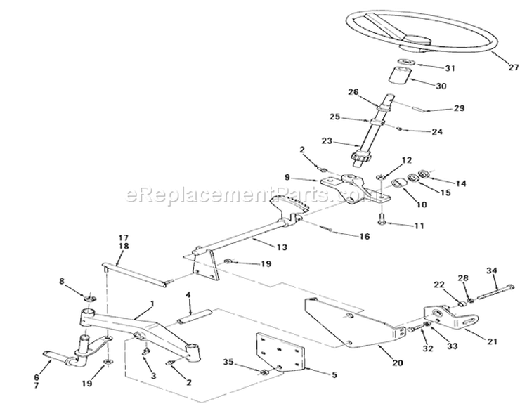 Front Axle And Steering (mower Hanger) Diagram and Parts List for 92-08BF01 1979 Toro Lawn Tractor