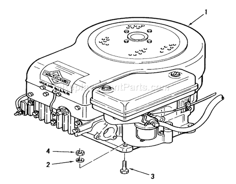 Engine Diagram and Parts List for 92-08BF01 1979 Toro Lawn Tractor