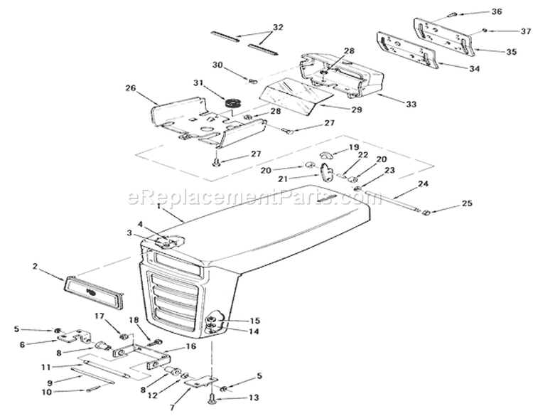 Frame, Sheet Metal And Covers Diagram and Parts List for 92-08BF01 1979 Toro Lawn Tractor