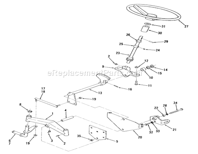 Front Axle And Steering (mower Hanger) Diagram and Parts List for 82-08BP01 1978 Toro Lawn Tractor