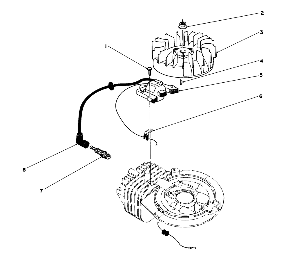 Ignition Assembly (Model No. 47pm1-1) Diagram and Parts List for 20326 2000001 - 2999999 Toro Lawn Mower