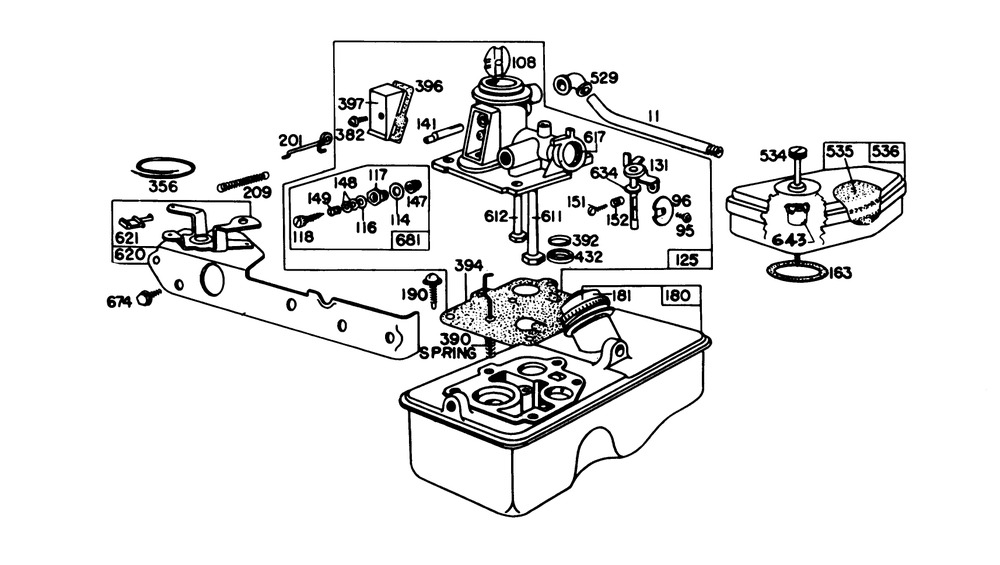 Carburetor Assembly Model 92908-1956-01 Diagram and Parts List for 20755 9000001 - 9999999 Toro Lawn Mower