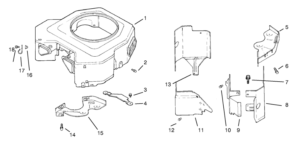 Blower Housing & Baffles Diagram and Parts List for 72110 8900600 - 8999999 Toro Lawn Tractor