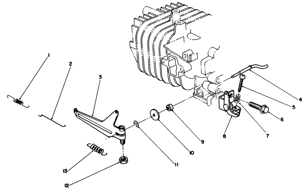 Governor Assembly Diagram and Parts List for 38185C 8000001 - 8999999 Toro Snow Blower