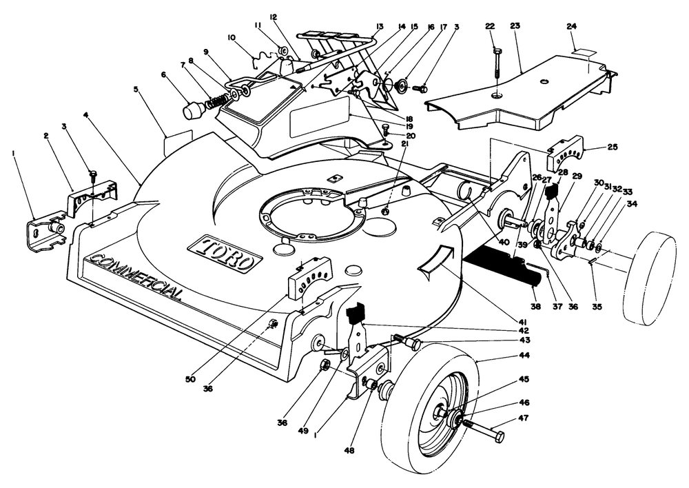 Housing Assembly (Model 22030 Cond-T.) Diagram and Parts List for 22030 4000001 - 4999999 Toro Lawn Mower