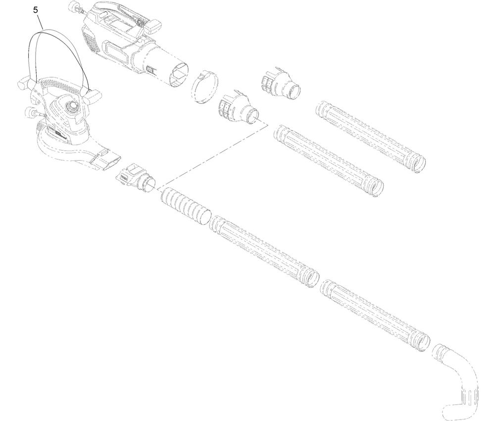 Gutter Cleaner Kit Assembly Diagram and Parts List for 51668  Toro Leaf Blower / Vacuum